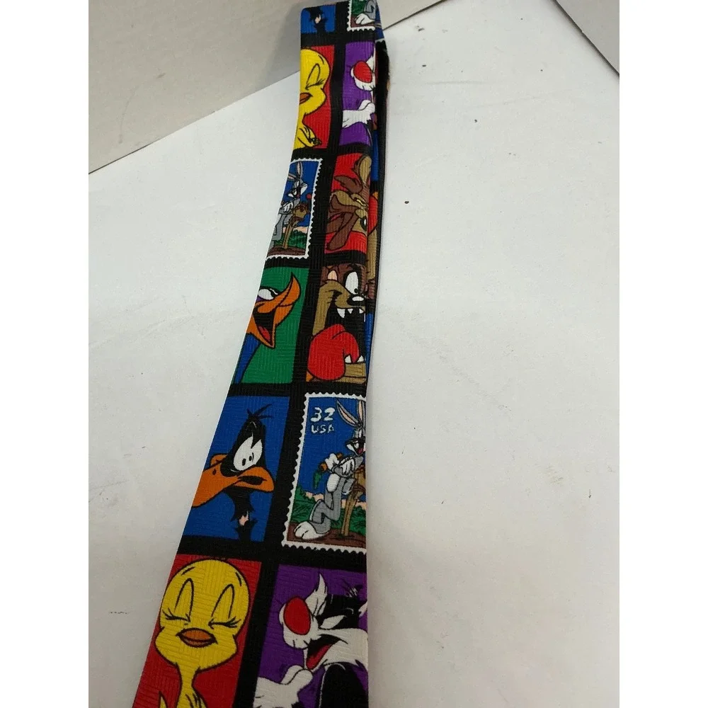 Warner Bros‎ Vintage 90s Looney Tunes Stamp Collection Tie OS Novelty 1997